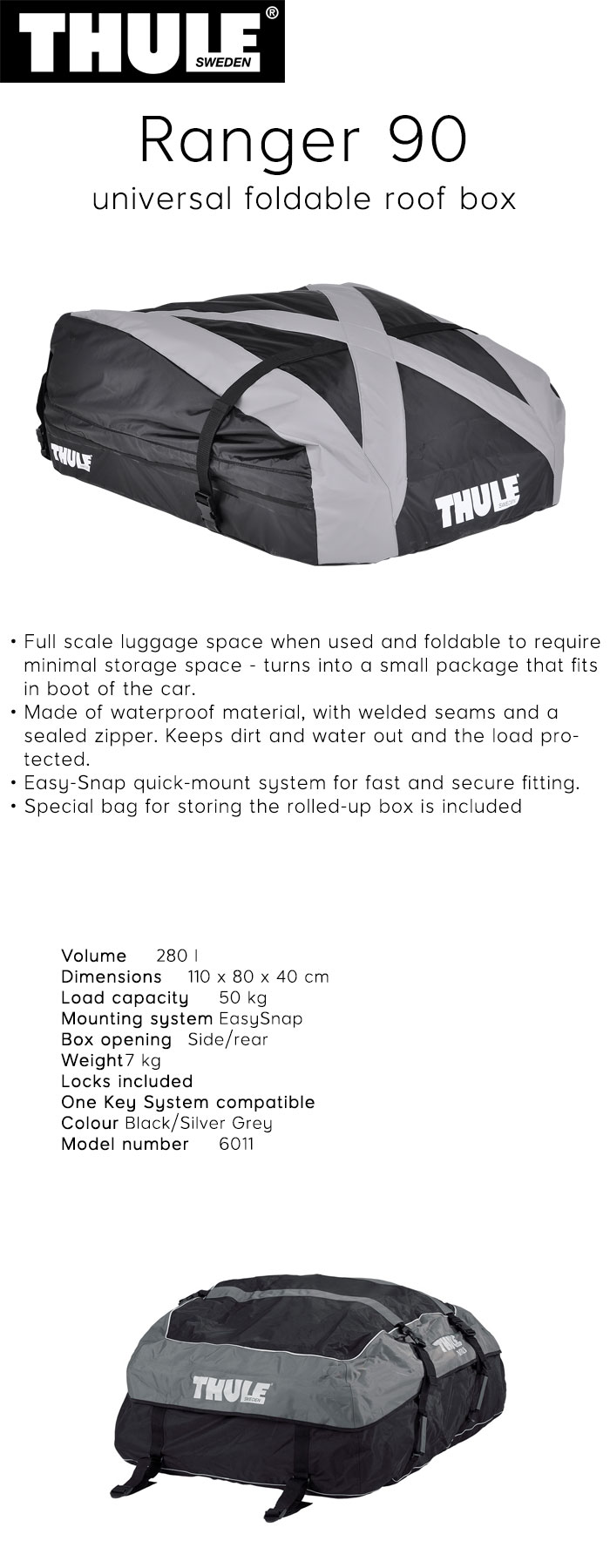 thule ranger foldaway 280 litre